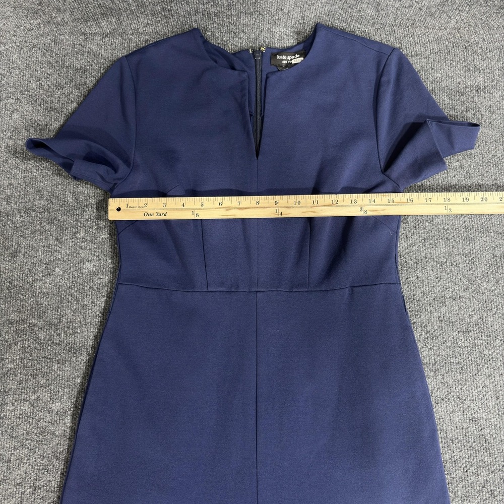 Kate Spade Jumpsuit Womens Small Navy Blue Short Sleeve Wide Leg Dressy - Picture 6 of 16